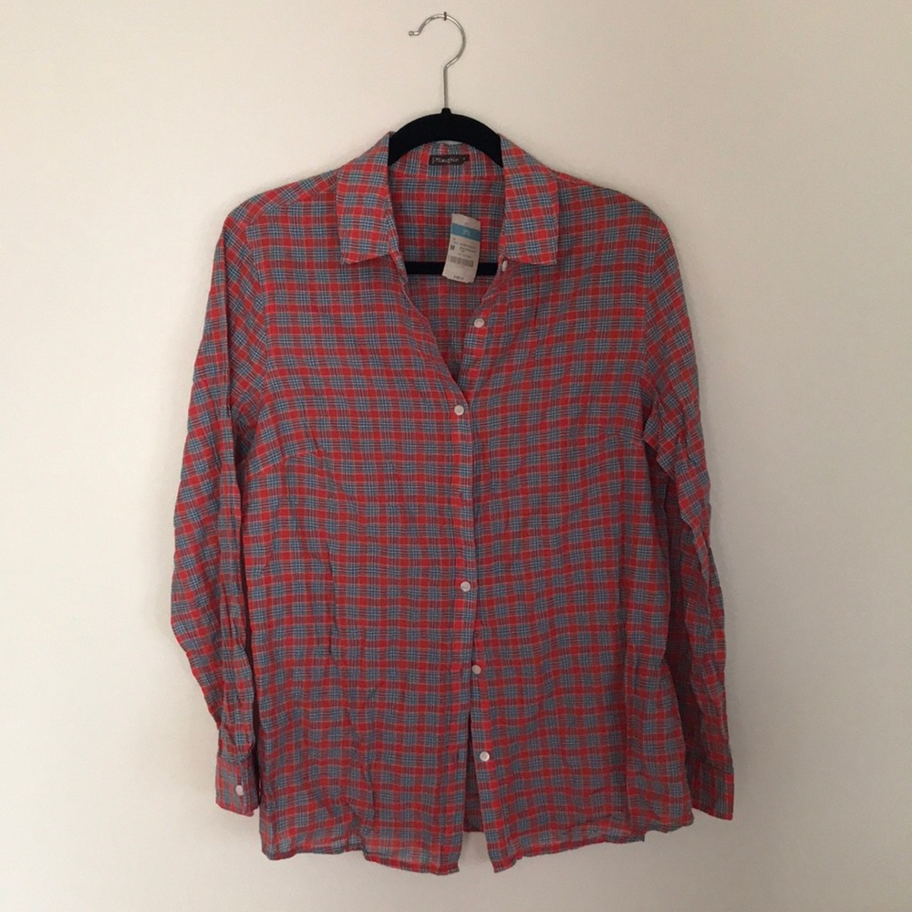 J.McLaughlin Plaid Blouse